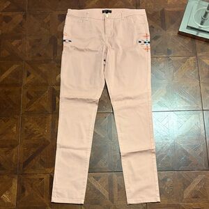 Mango Light Pink Skinny Jeans with Embroidery